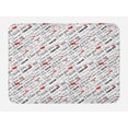thumbnail image 1 of I Love You Bath Mat, Romance Words with Hearts in Different Characters Flirt Celebration Pattern, Plush Bathroom Decor Mat with Non Slip Backing, 29.5" X 17.5", Red White Black, by Ambesonne, 1 of 2