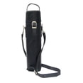 thumbnail image 1 of Piel Leather Single Deluxe Wine Carrier, Black, One Size, 1 of 2
