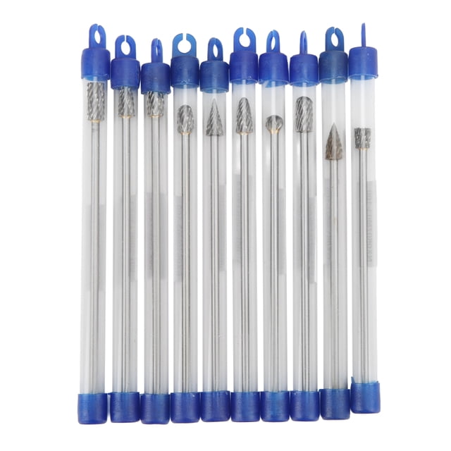 Double Cut Die Grinder Bits,10 Pcs Double Cut Rotary Burr Set Carbide Burrs Set Convenient Use