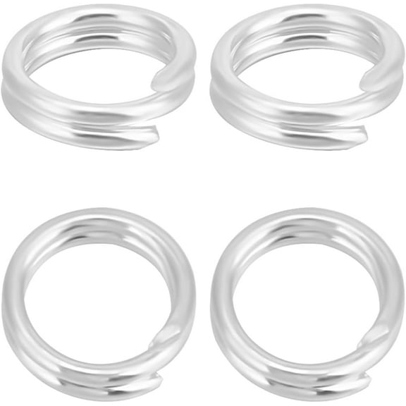 1 Box 10Pcs Split Jump Rings 925 Sterling Silver Tiny Round Open Double Loop Jump Rings Connectors for Jewelry Making Necklaces Bracelet Earrings Keychains DIY Craft Accessories 5mm