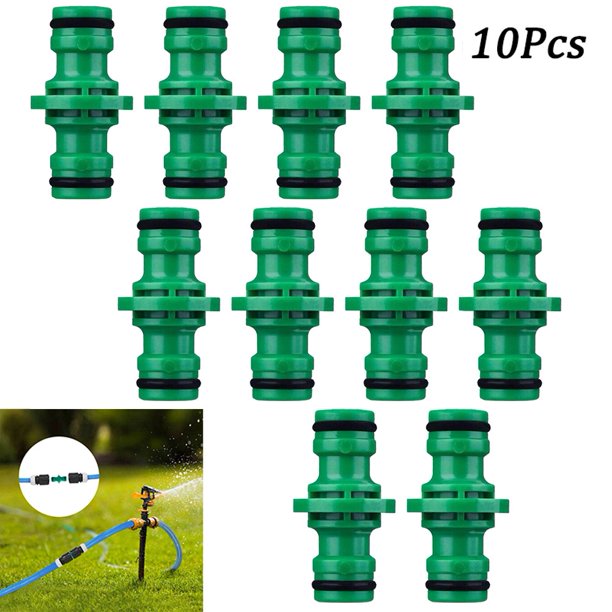 BAMILL 10 x Hose Pipe Connector Double Male Plastic Quick Fix Click on