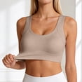 thumbnail image 4 of Alun Invisible Lift No Underwire Bras Wireless Stretch Solid Color T-Shirt Bra for Women Everyday Comfort Lightweight & Breathable Leisure and Sports Bralettes Coffee L, 4 of 5