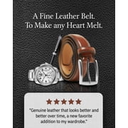 Genuine Leather Dress Belts For Men - Mens Belt For Suits, Jeans, Uniform With Single Prong Buckle - Designed in the USA