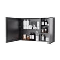 thumbnail image 2 of Mirror Medicine Cabinet with Storage,White led Lighted Bathroom Mirror Anti Fog smart Medicine Cabinet, wall Mounted Bathroom Mirror Cabinet, 39.3 * 23.6 Two Door Aluminum Cabinet, Black, 2 of 8