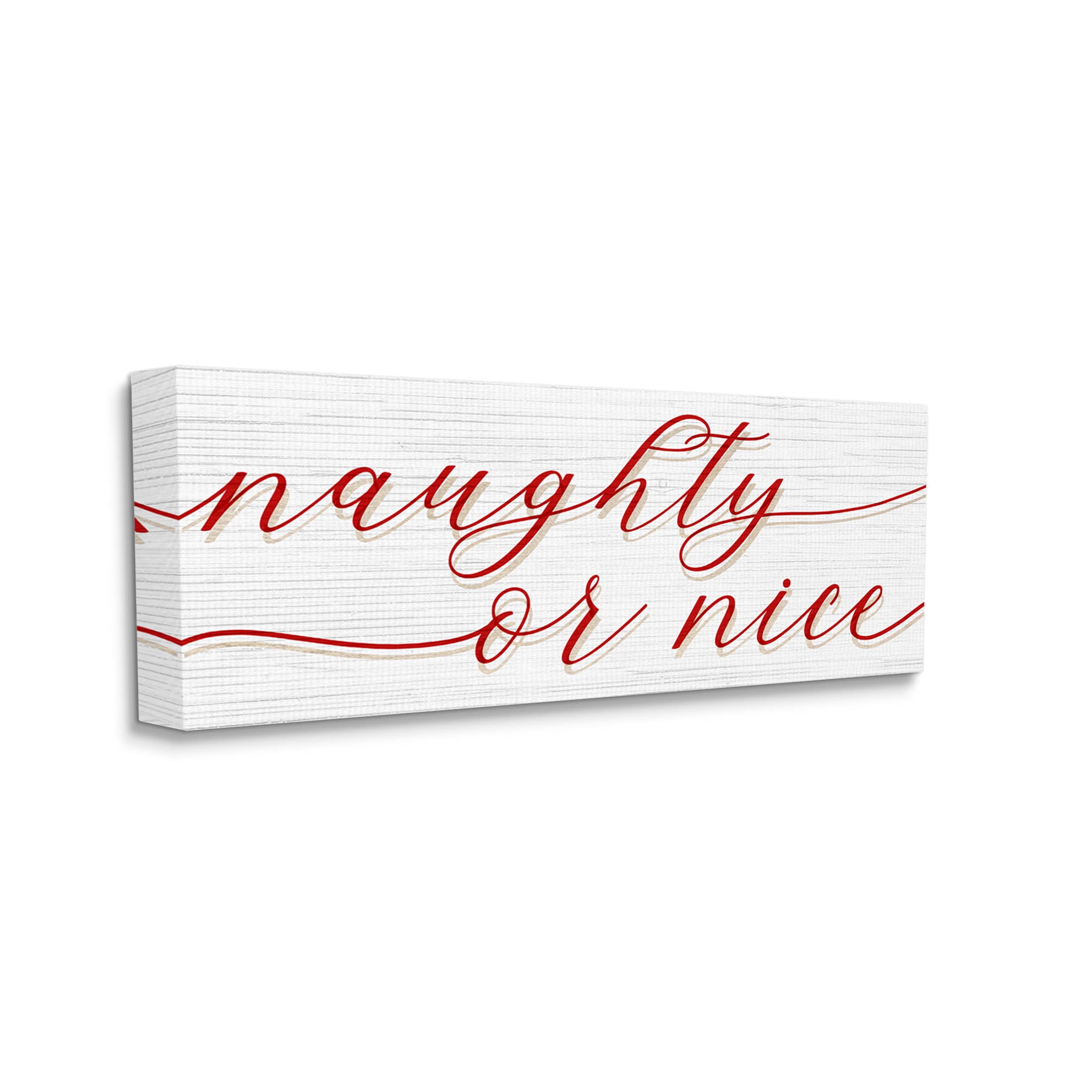 Naughty Or Nice Christmas Phrase Holiday Graphic Art Gallery Wrapped Canvas Print Wall Art