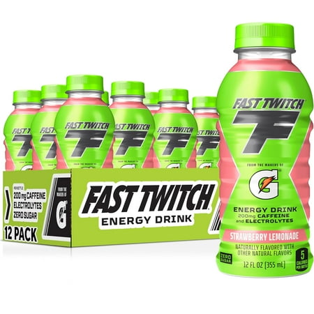 Fast Twitch by Gatorade Energy Drink, Strawberry Lemonade, 12 oz, 12 Count Bottles