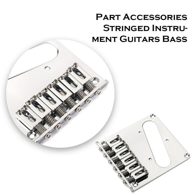 Metal Electric Guitar Bridge Portable Replacing Upgrade Pre-drilled Stringed Musical Parts Instrument Bass Bridges with Mounting Screws