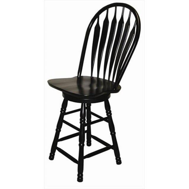 Sunset Trading 24" Swivel Barstool in Antique Black