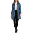 thumbnail image 2 of Faux Suede Coat for Women's Belted Long Zipper Jacket with Fashionable Design XL Blue, 2 of 6