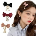 thumbnail image 2 of JZROCKER Bow Hair Clip Balletcore Bow Heart Pearls Cute Headdress Hairpin, 2 of 21
