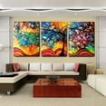 thumbnail image 4 of 3 Panels Colored Money Trees Spray Oil Paintings Canvas Wall Art Home Decor, 4 of 10