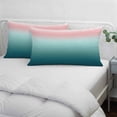 thumbnail image 4 of Pink Turquoise Ombre Throw Pillow Cover,Pillowcase Protectors with Zipper,Breathable Decorative Lumbar Pillow Case Cover,Teal Modern Geometric Striped Abstract Art Pillow Shams for Couch 16x24Inch, 4 of 8