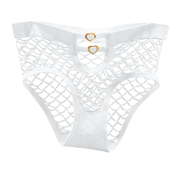 Pantalones sexy de malla transparente con cintura baja para mujer - Mezcla de poliéster y algodón - Tallas L-XL