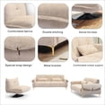 thumbnail image 4 of Cozy Teddy Fabric Sofa Set – Three Pieces with Armrests, Metal Legs, and Large Cushions (Beige), 4 of 5