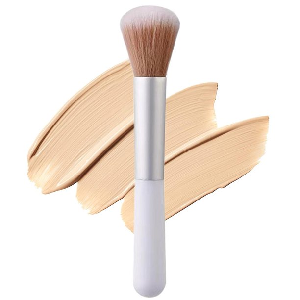 Farfi 2 brochas para polvos sueltos de fibra artificial, cerdas suaves, mango de plástico antideslizante, herramientas de maquillaje profesionales, brocha portátil para base de contorno, Blus