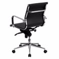 thumbnail image 4 of Nicer Furniture Ribbed Pu Leather with Wheels Modern Style Low Back Chair, 4 of 4