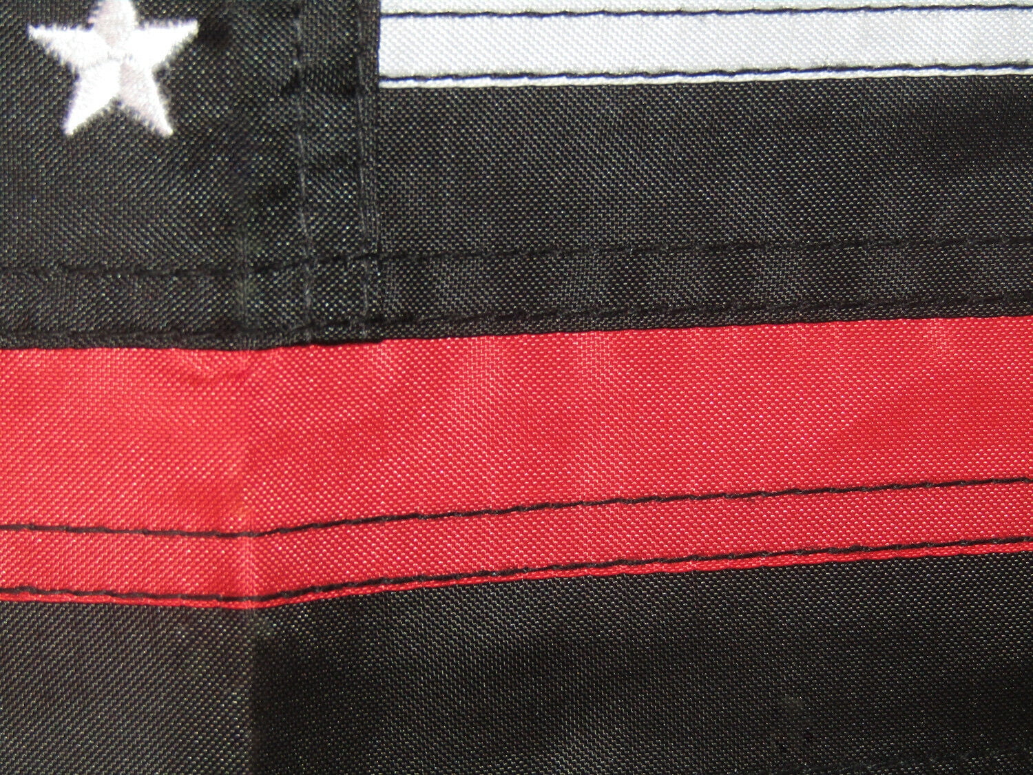 12x18 Embroidered Sewn USA Thin Red Line Support Fire Dept Nylon Flag Grommets