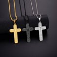 thumbnail image 2 of Collar De Cadena De Cruz De La Biblia Cristiana De Acero Inoxidable Colgante Grande Joyería De Oración Religiosa Para Hombres, 2 of 4