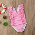 thumbnail image 5 of Baby Girls Beachwear Swimsuit Bodysuits Kid Girls Sleeveless Ruffle Bathing Suit Striped One-Piece Bodysuits, 5 of 9