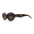 thumbnail image 6 of Womens Mod Fashion Round Oval Classy Beveled Frame Plastic Sunglasses Tortoise - Brown, 6 of 8