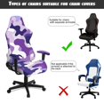 thumbnail image 6 of SCRAWLGOD Violet Camouflage Print Set of 4 Gaming Chair Covers with Armrest Covers Elastic Universal Fit Gaming Chair Slip Cover Set Dustproof Rotating Armchair Slipcovers, 6 of 7