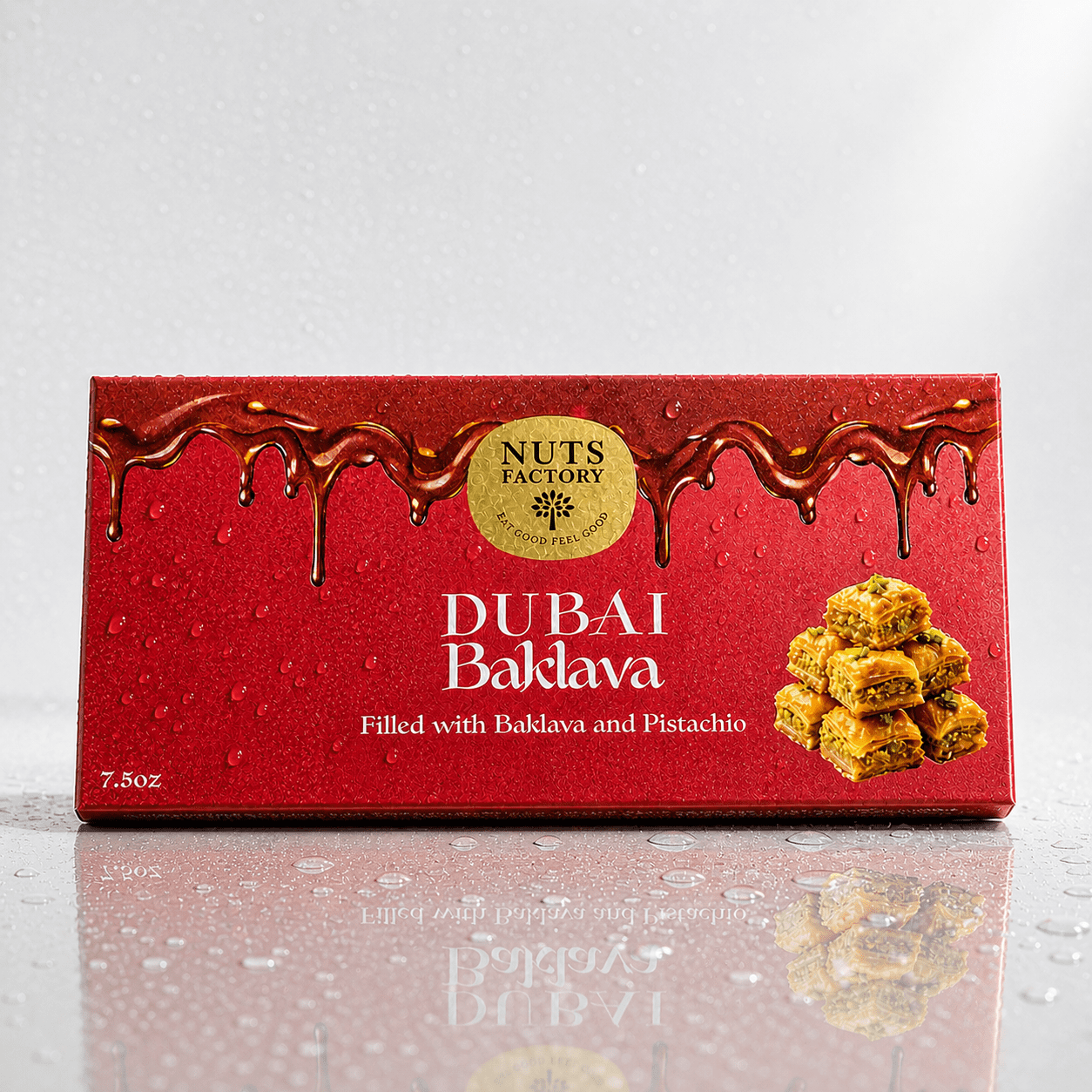 Nuts Factory Baklava-Inspired Dubai Style Chocolate Bars with Pistachio Cream & Crispy Kataifi, Pack of 2 Large Bars – #1 Ranked Dubai Chocolate Bars in the World by CNBC