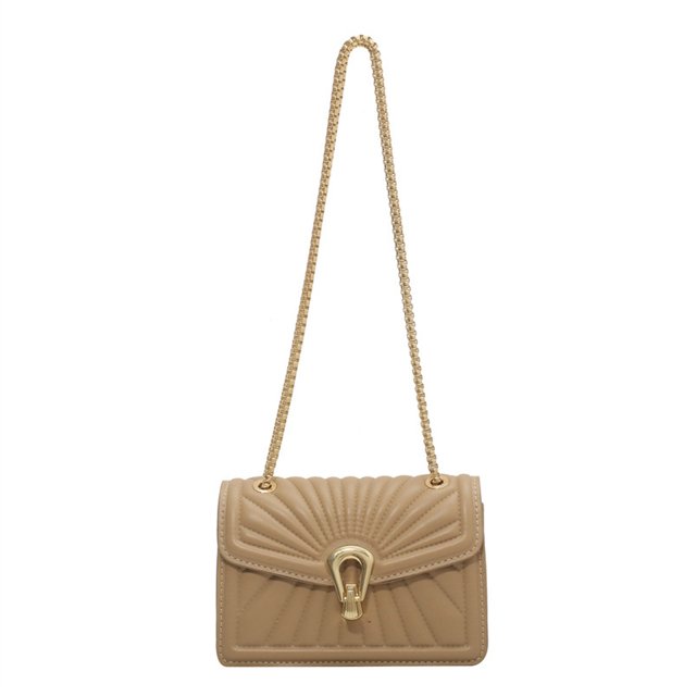 Bolso con cadena rombal Joker de nueva moda, bolso de PU con textura avanzada, color albaricoque