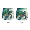 thumbnail image 3 of Pofeuu Watercolor Turtle1 Print Women's Athletic Shorts Running Workout Shorts Tummy Control Quick Dry Gym Shorts with Pockets Double layer sports shorts-Large, 3 of 7