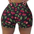 thumbnail image 2 of Fotbe Ripe Red Cherry Shorts Sin Costuras – Shorts Deportivos de Cintura Alta para Mujer, Elásticos para Gimnasio, Yoga, Running o Ciclismo-Large, 2 of 8