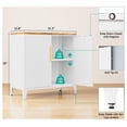 thumbnail image 3 of White Storage Cabinet with Doors and Shelves,30 inch Small Pantry Cabinet Sideboard with Leg,Accent Cabinets with Storage,Side Floor Cabinets for Home,Kitchen,Coffee Bar,Dining/Living Room, 3 of 8