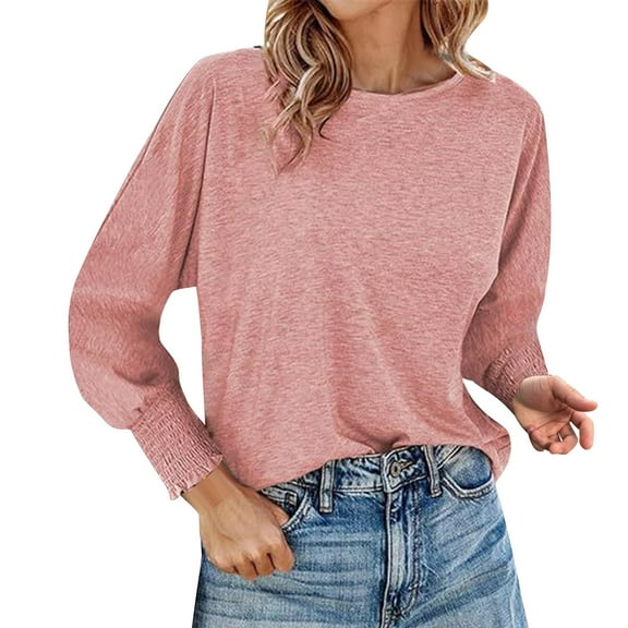 yunLCZ Women's Button Down Shirts Long Sleeve Tops For Women 2025 Spring Fashion T Shirts For Women Crewneck Casual Loose Shirts Basic Tee Spring Summer Outfits 4215