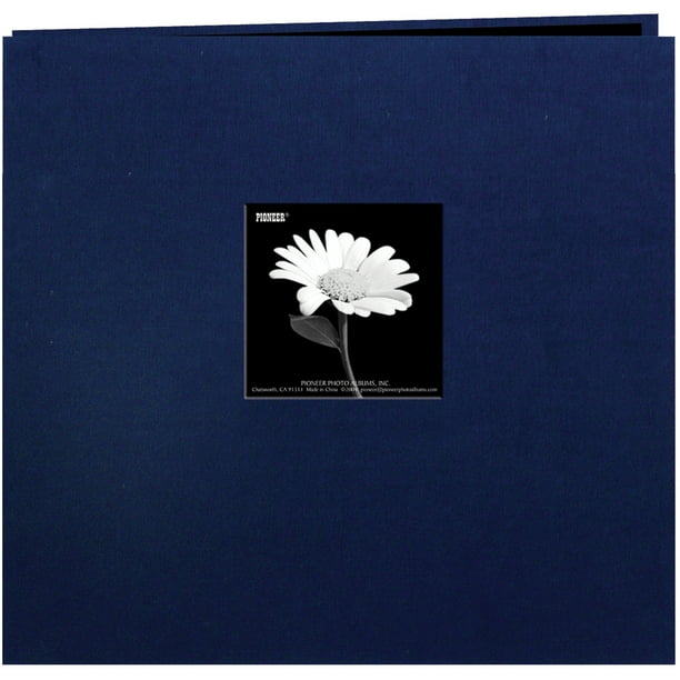 Pioneer 12 Pouces par 12 Pouces Livre Tissu Couverture Postbound Album avec Fenêtre, Marine Royale