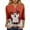 Red, variant on YDFCWXW Women's V-Neck Halloween Print T-Shirt - 3/4 Sleeve Casual Gothic Tee for Spooky Season Red, L