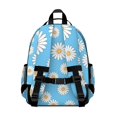 thumbnail image 3 of Daisy Pioneer Flower Blue Pattern Cute School Backpack Bag for School with Padded Back and Adjustable Shoulder Straps 15.25"x11.5"x5.25", 3 of 5