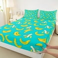thumbnail image 5 of Feelyou Cartoon Banana Full Size Sheets, Fresh Fruit Bed Sheets, Teens Boys Girls Preppy Sheet Sets, Breathable Bedroom Decorative, 4pcs, 5 of 7