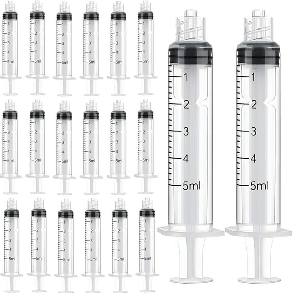 ACDANC 20 Pack Syringe Without Needle, Plastic Curved Syringes for Epoxy Resin, Craft, Feeding Pets Animals, Oil or Glue Applicator