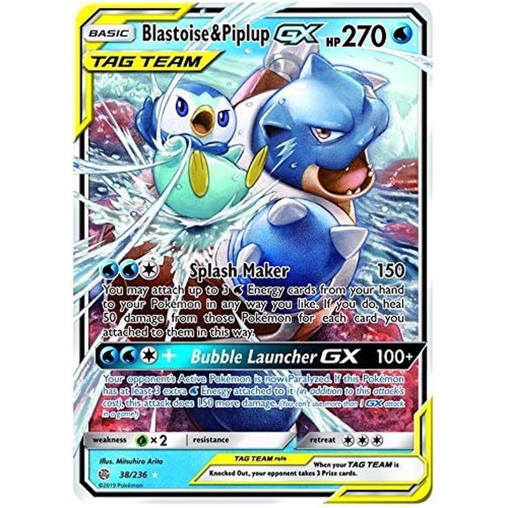 Blastoise & Piplup Tag Team GX - 38/236 - Ultra Rare - Cosmic Eclipse