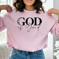 thumbnail image 6 of Inspirational Quote Sweatshirt, God is Good Floral Design, Black and White Unisex Pullover, Christian Faith Apparel, Cozy Winter Wear, 6 of 11