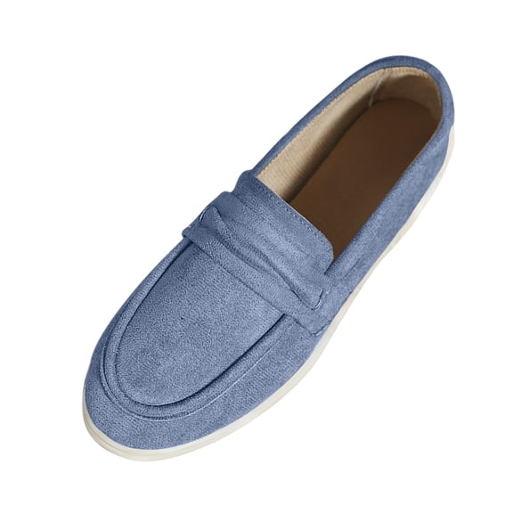 Ahabrexf Women's Suede Loafers Slip-on Low-cut Flat Walking Shoes Lightweight Breathable Comfortable Non-slip Sole for Summer Casual Everyday