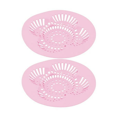 

2pcs Round Hollow Out Sink Strainer Soft Silicone Hair Stopper Bathroom Kitchen