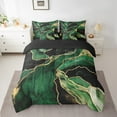 thumbnail image 2 of YST Abstract Artwork 7-Piece Marble Comforter Set, Black and Green Marbling, Queen, 2 of 4