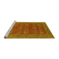 thumbnail image 2 of Ahgly Company Machine Washable Indoor Rectangle Oriental Yellow Industrial Area Rugs, 2' x 5', 2 of 4