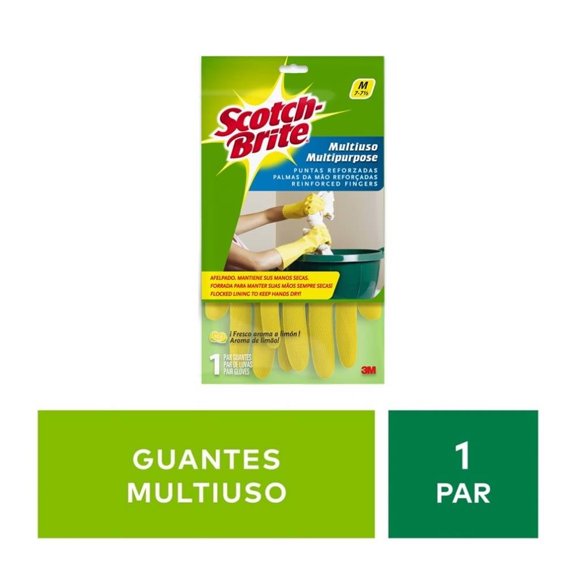 Guantes Scotch Brite multiusos talla M aroma limón 1 par