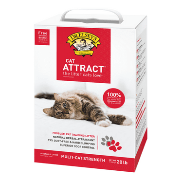 Dr. Elsey's Cat Attract Natural Clumping Clay Cat Litter, Unscented, 20 lb Box