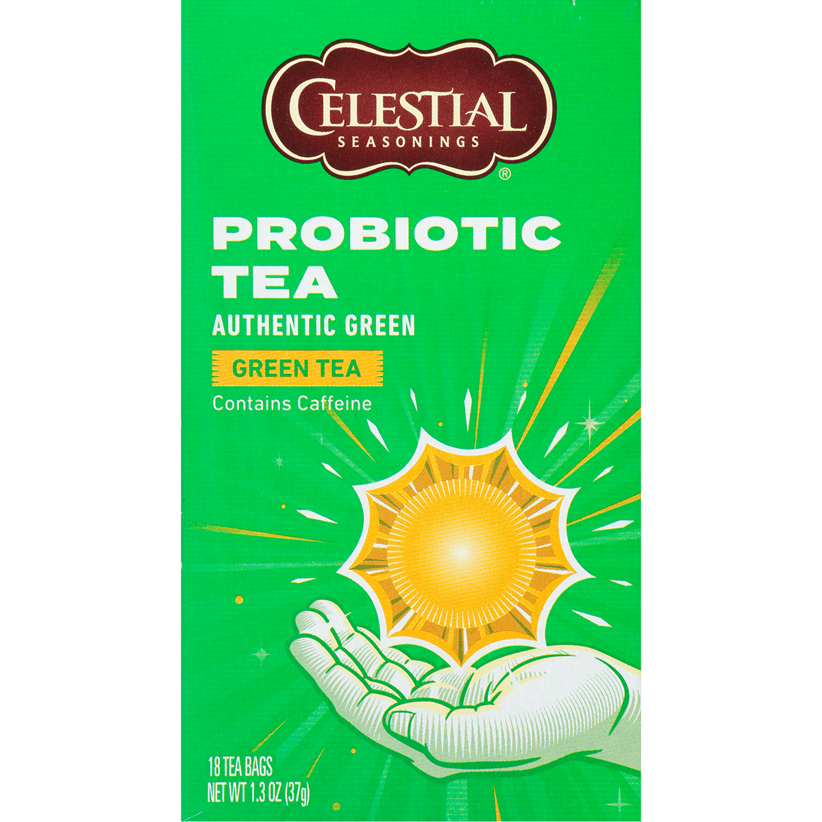 Celestial Seasonings Authentic Probiotic Green Tea Bags, 18 Ct