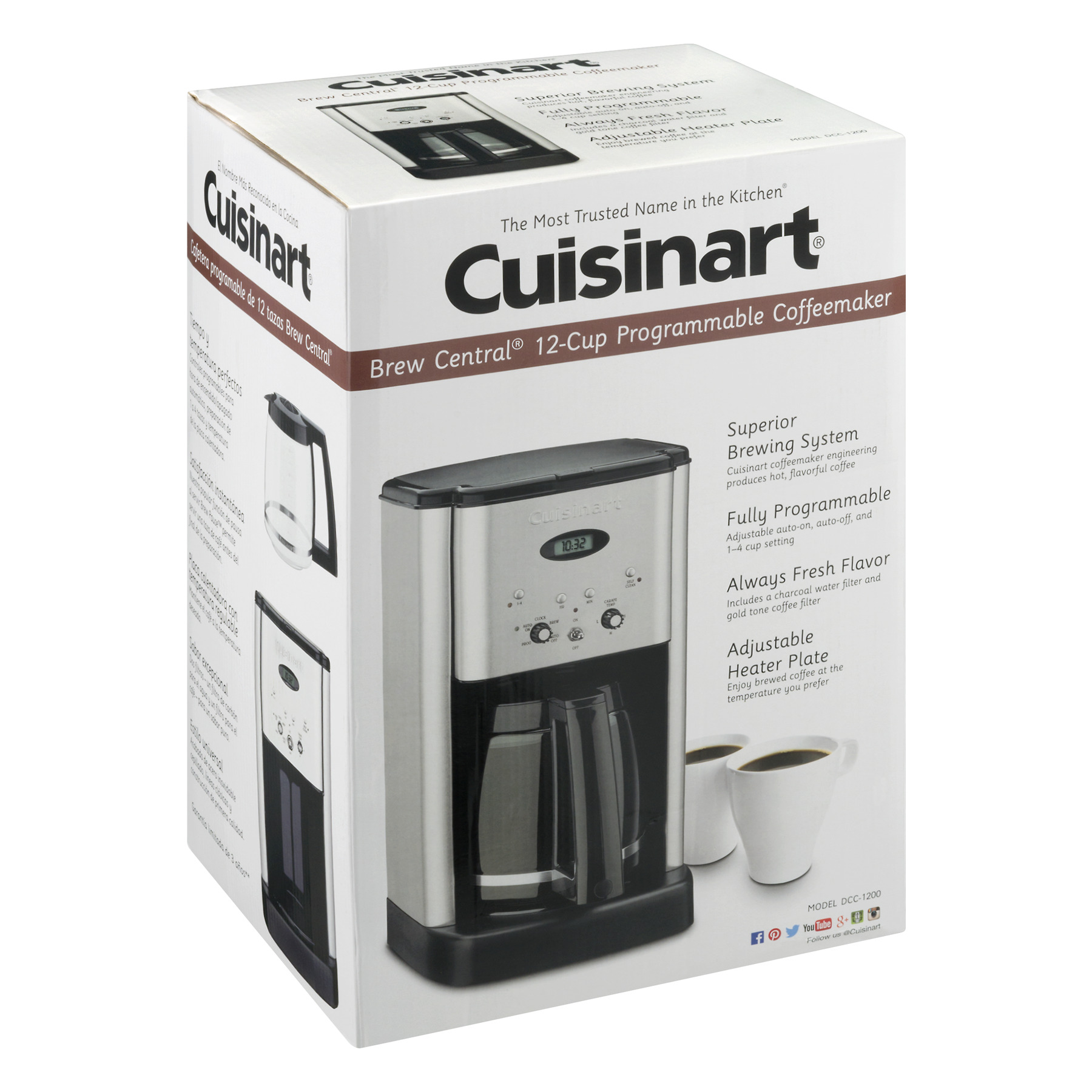 Cuisinart Brew Central™ 12 Cup Programmable Coffeemaker, DCC-1200WM1 - image 3 of 7