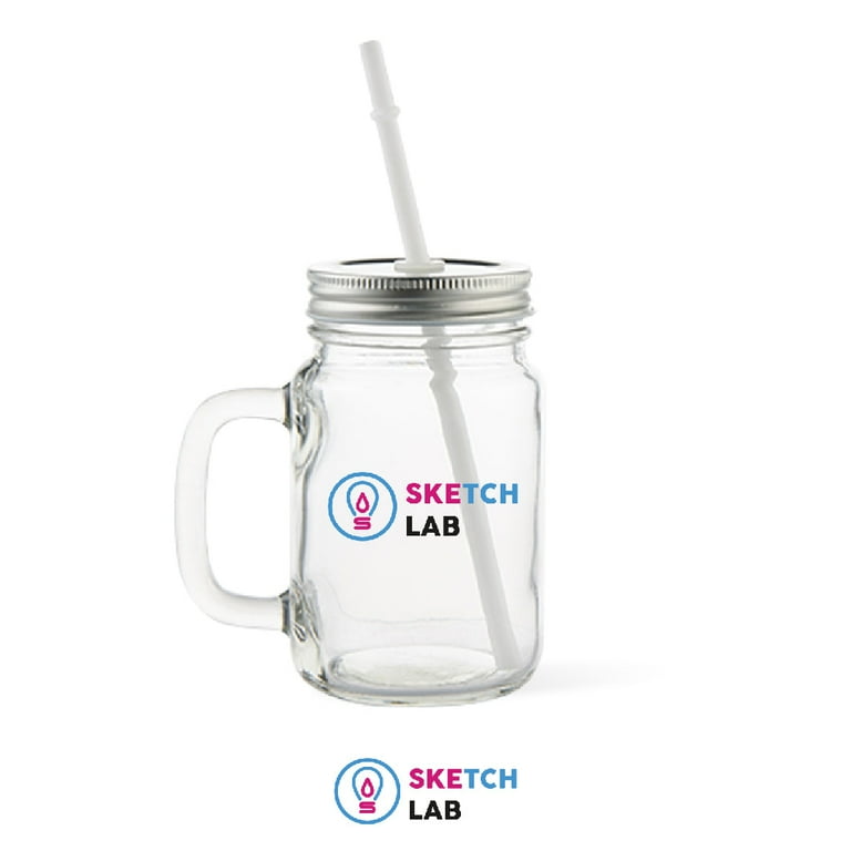 Custom 17 oz. Mason Jars with Straw