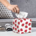 thumbnail image 6 of Sikiie Cartoon Strawberry Leather Tissue Box Cover Square, tissue box holder, Tissue Box with Bottom Belt-5.2”x5.2”x5.2”, 6 of 7