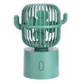 thumbnail image 1 of Ventilador de escritorio USB, 3 velocidades, portátil, ajustable, lindo cactus, ventilador de mesa de escritorio, carga de dos maneras, cabezal agitador gran angular, mini ventilador de refrigeración, 1 of 5
