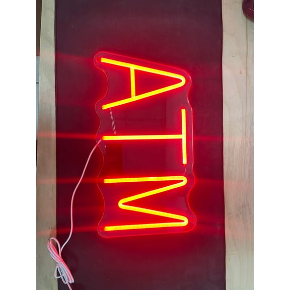ATM Neon Sign With Effect (Red)